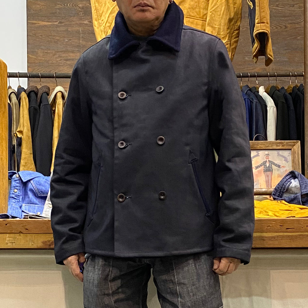 BZEN M.3219R SKULLY-WX28 REGULAR FIT WAXED BLACK OVER BLUE DENIM LINED 28