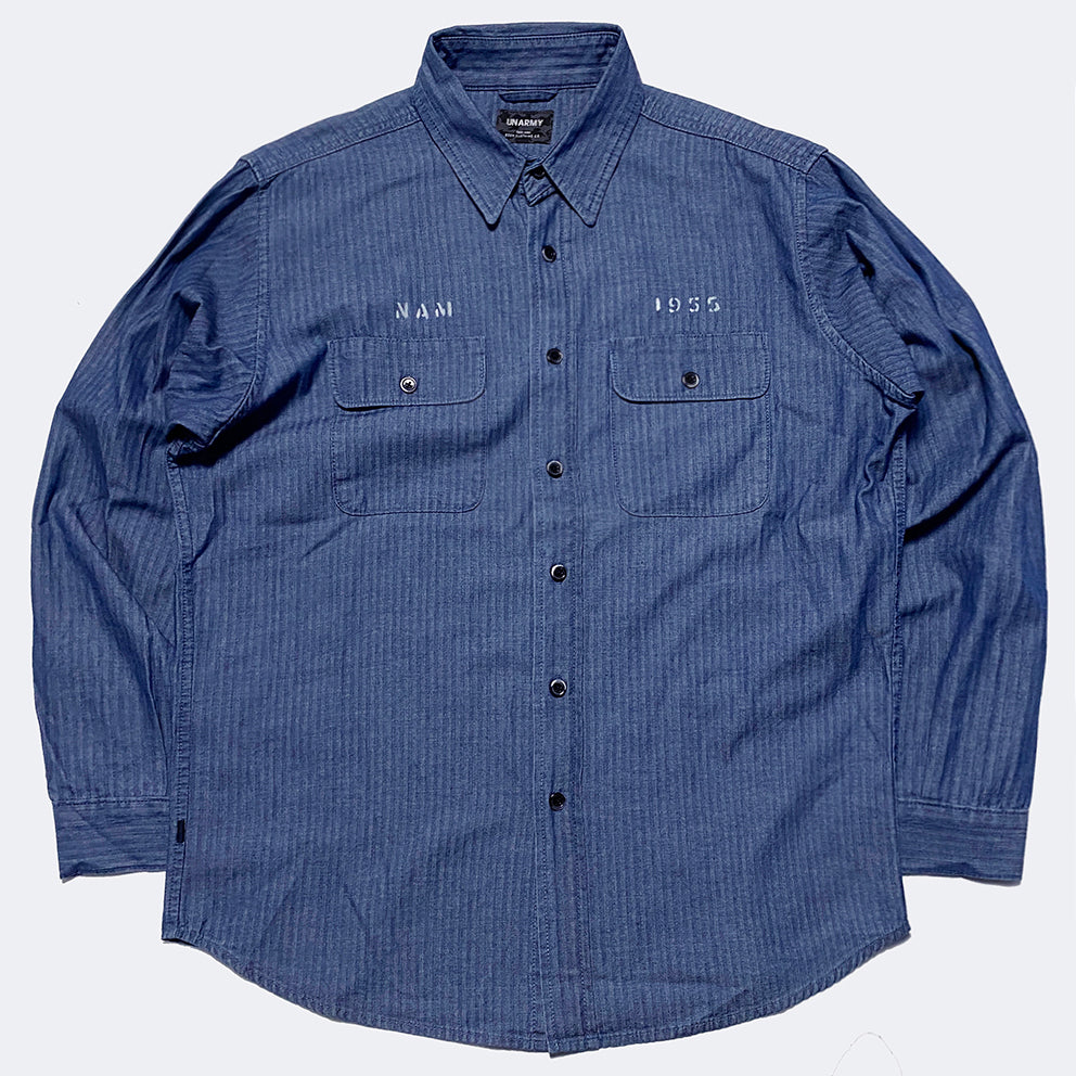 BZEN M.3340 SELLECK-HBT RELAX FIT DENIM SHIRT-6.5OZ-E0 INDIGO –