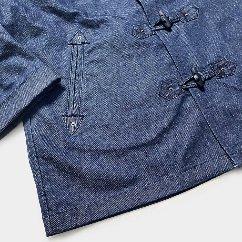 BZEN M.3230RR DUF I REGULAR FIT BROWN BASE INDIGO DENIM DUFFLE COAT 11.5OZ E0 INDIGO