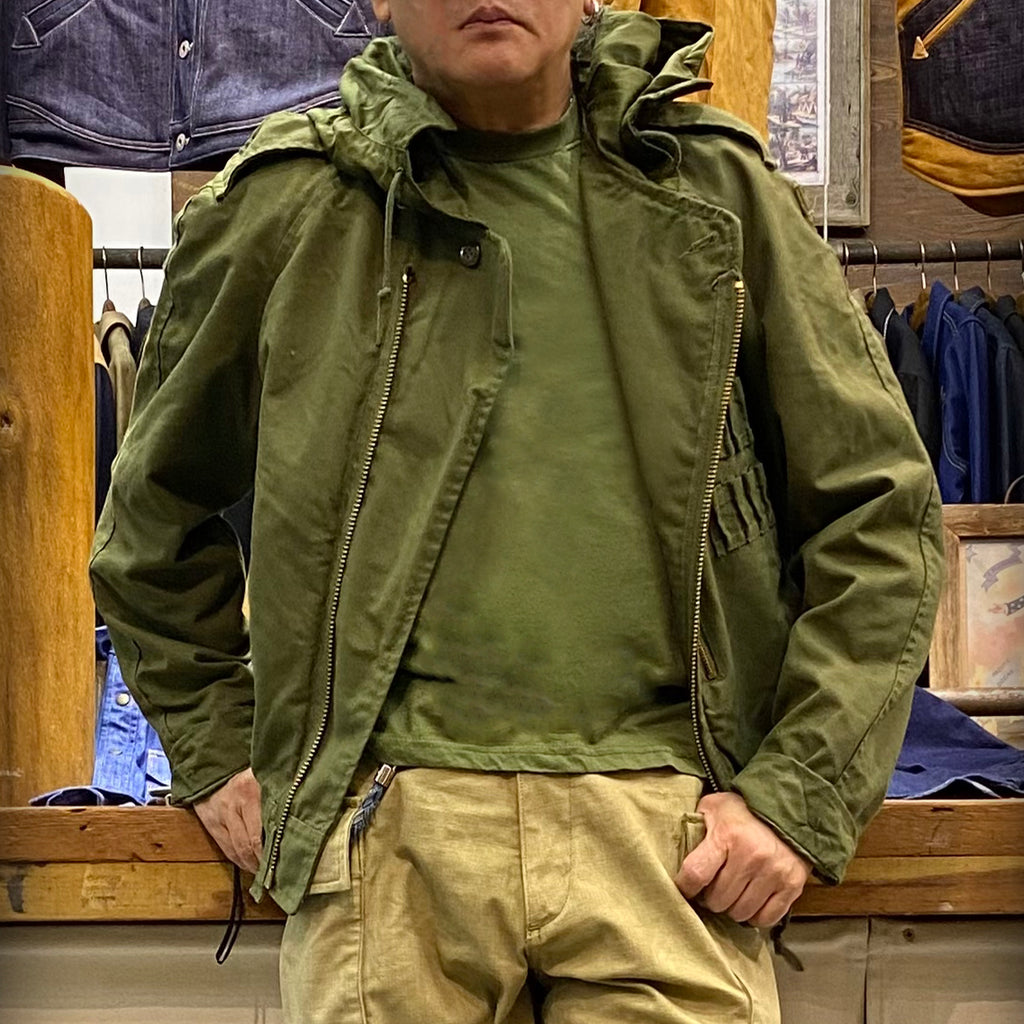 BZEN J4R TANKER RECYCLED USED CANADIAN ARMY TANKER JACKET FROM 1970 1990 OLIVE GREEN