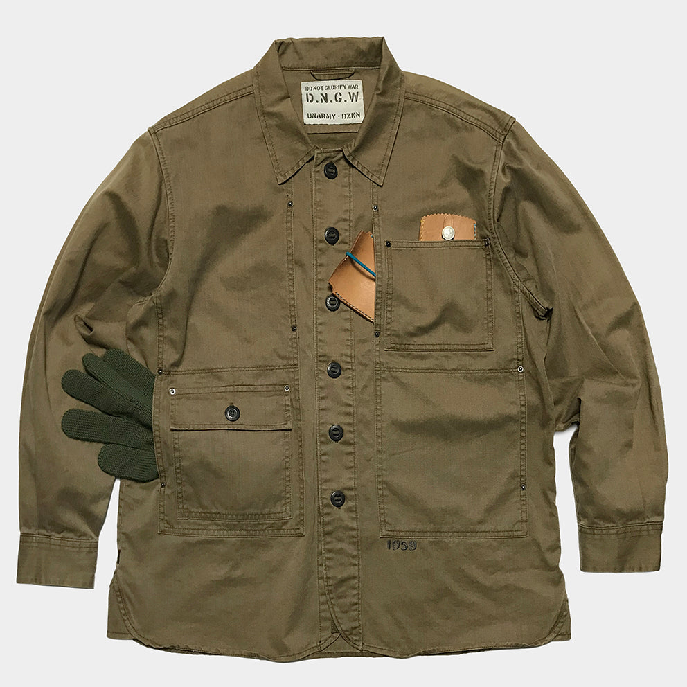 BZEN UNARMY - M.3191-BOWEN RELAX FIT 6 POCKET SHIRT JACKET- TAN