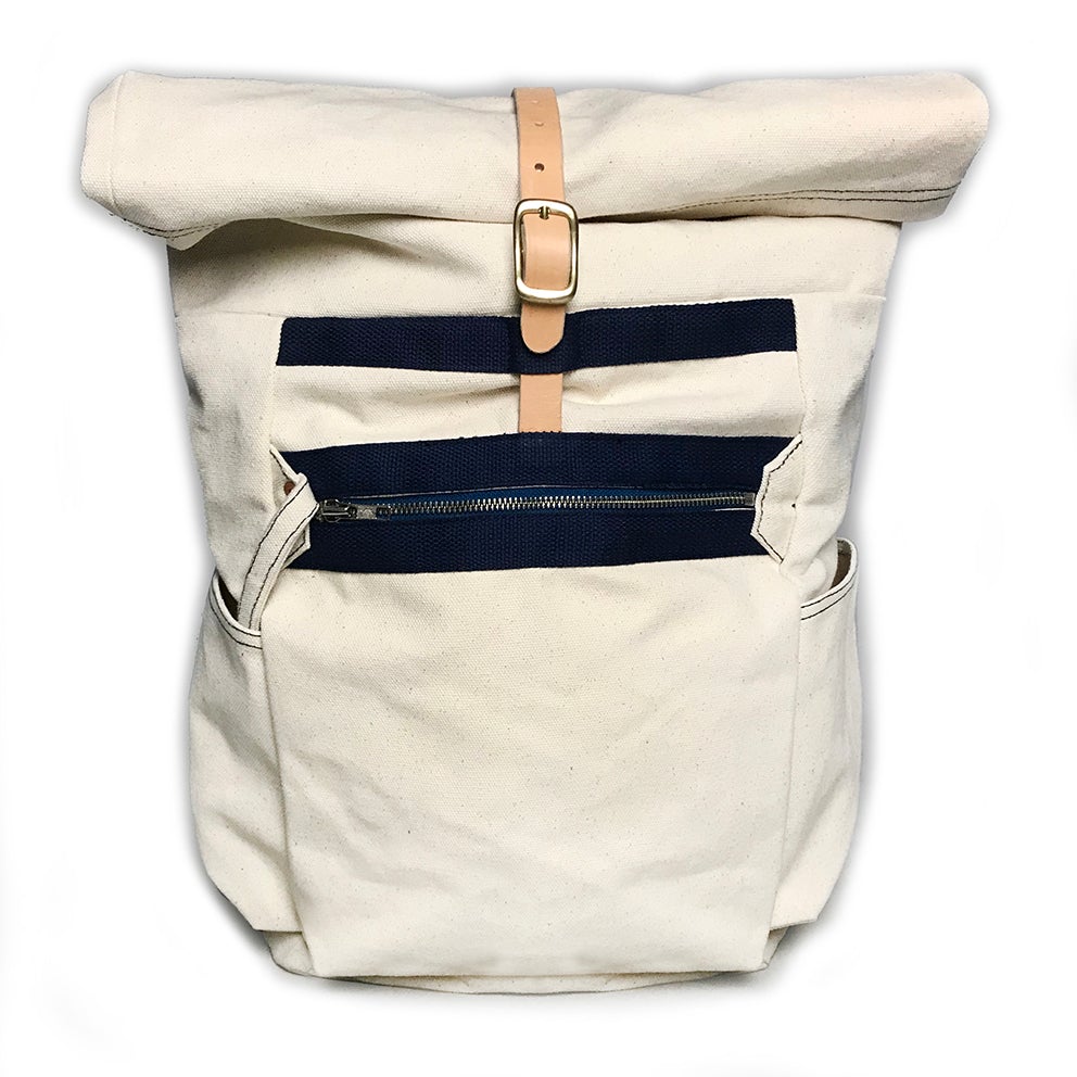BZEN X MINER49ER LIMITED EDITION BERGEN ROLL TOP BACK PACK NATURAL CANVAS 20oz NATURAL