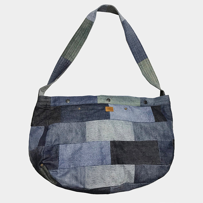 BZEN RECYLED DENIM PATCHWORK MAIL BAG- INDIGO – Miner49er.Shop