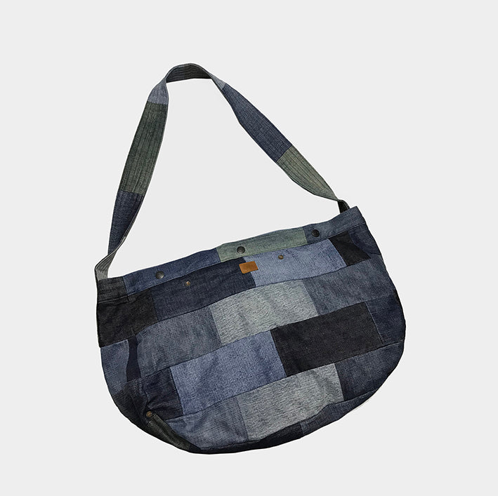 BZEN RECYLED DENIM PATCHWORK MAIL BAG- INDIGO – Miner49er.Shop