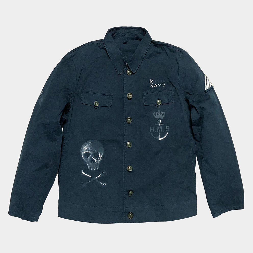 BZEN UNARMY - M.3225 TONKIN REGULAR FIT NAM INSPIRED 2 POCKET  JACKET-HMS-NAVY