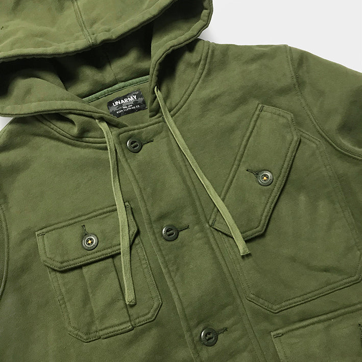 Army green sales zip up hoodie