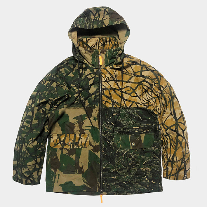 BZEN UNARMY TOBIAS RELAX FIT ZIP UP CAMOUFLAGE WATER REPELLENT JACKET- WR COLOR BLOCK CAMO