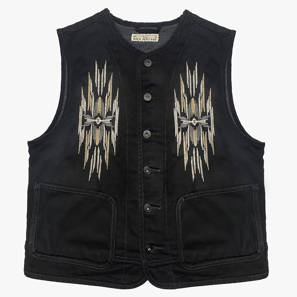 BZEN M.3203R-SILAS NAV-BB REGULAR FIT LINED VEST WITH NATIVE