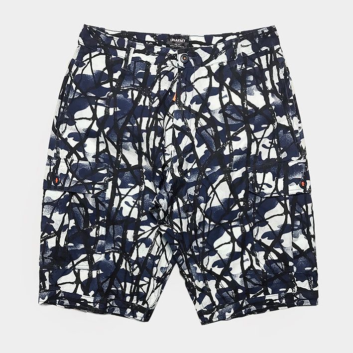 BZEN UNARMY FLAT FRONT CARGO SHORT- WOODIE CAMO - Main Image