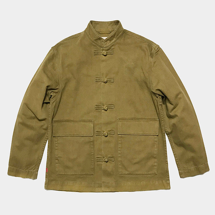BZEN INDOCHINE M.3098 TANG REGULAR FIT CHINESE SHIRT JACKET E0 COGNAC