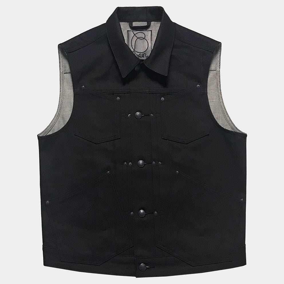 BZEN M.3127-THE CUT REGULAR FIT 4 POCKET BIKER'S VEST-12oz