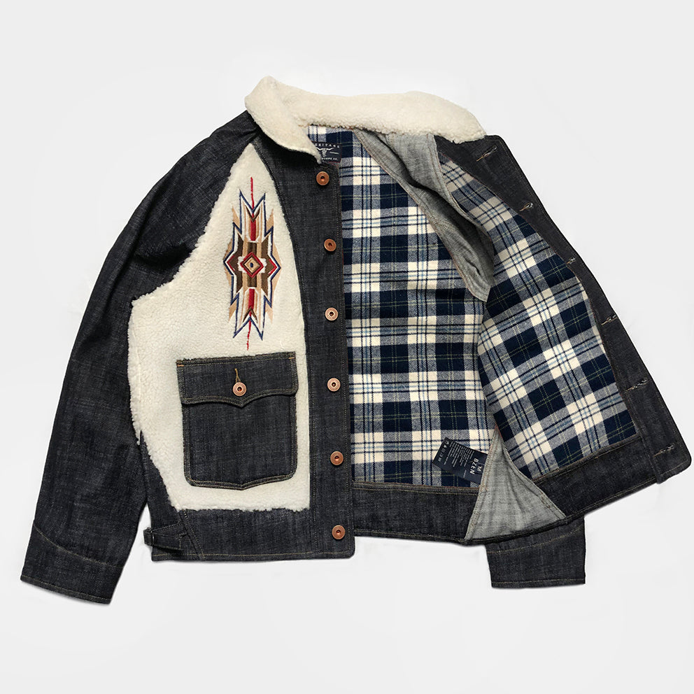 BZEN M.3003R-SANTANA-NAV I REGULAR FIT RAGLAN SLEEVE SHERPA