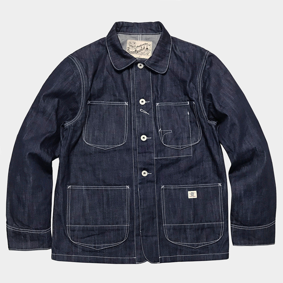 DDL 305-TUBMAN REGULAR FIT RAILMAN JACKET CONE MILLS- 13oz- INDIGO- T RINSE