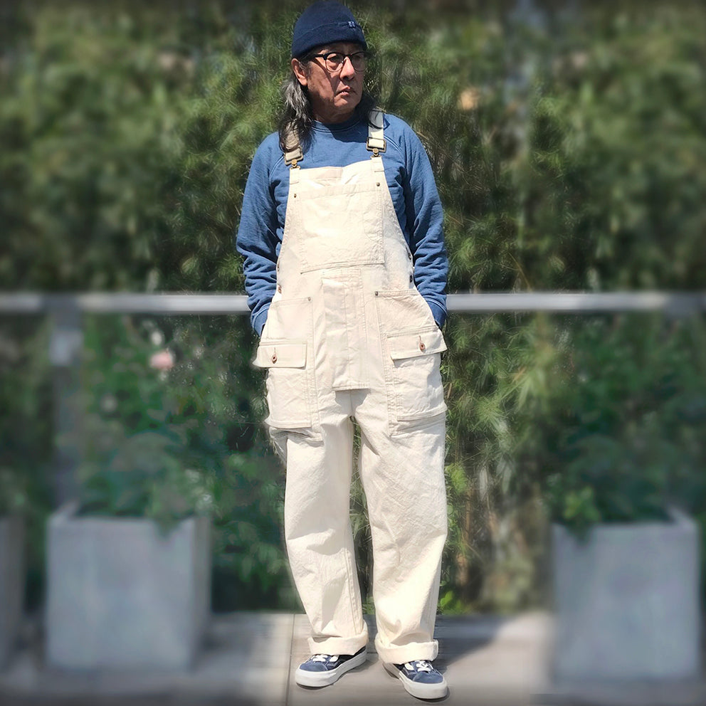 BZEN M.1099 DECKS-9P UNISEX REGULAR FIT 9 POCKET USN INSPIRED CANVAS OVERALL-12oz-E0 NATURAL