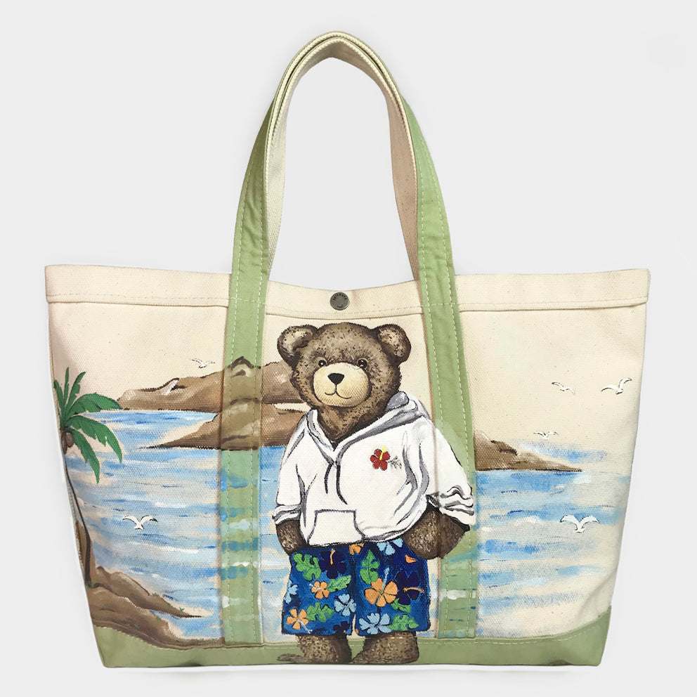 I love 00Q: Plain Tote Bag by Le Bear Polar