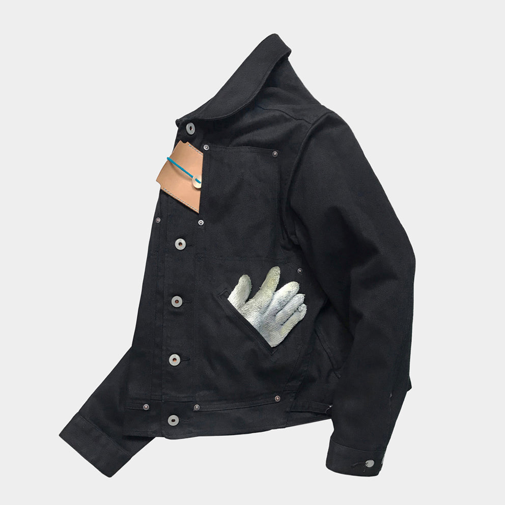 DENIM ZIP UP BLACK