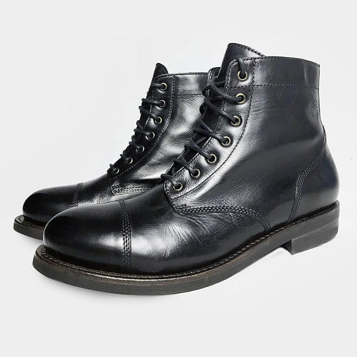 輝く高品質な Laced High T.Bone Mens Buttero Toe Hand Boots Ankle Cap 靴